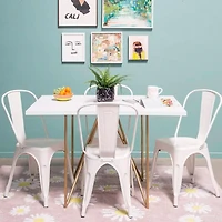 Heavenly Collection Chaises de Salle à Manger en Métal Blanc