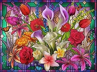 Buffalo Games - Vivid Collection - Window Lilies - 1000 Piece Jigsaw Puzzle