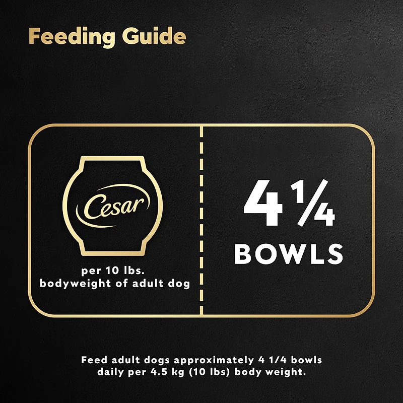 Nourriture humide pour chiens adultes Cesar Wholesome Bowls recette au bœuf, au poulet, aux carottes et aux pommes de terre mauves 85G