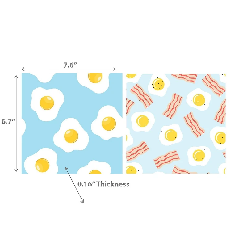 Swedish Dish Cloth Bacon and Eggs Set of 2