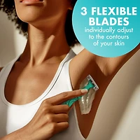 BIC Soleil Simply Sensitive Women's Disposable 3 Blade Razors, Soothing Moisture Strip, 5-Count Pack, Designed with your skin in mind
