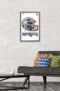 NFL New England Patriots - Drip Helmet 20 Wall Poster, 22.375" x 34" Framed