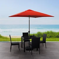 CorLiving 6.5ft x 6.5ft Square Durable Fabric Canopy Tilting Outdoor Umbrella with Steel Frame