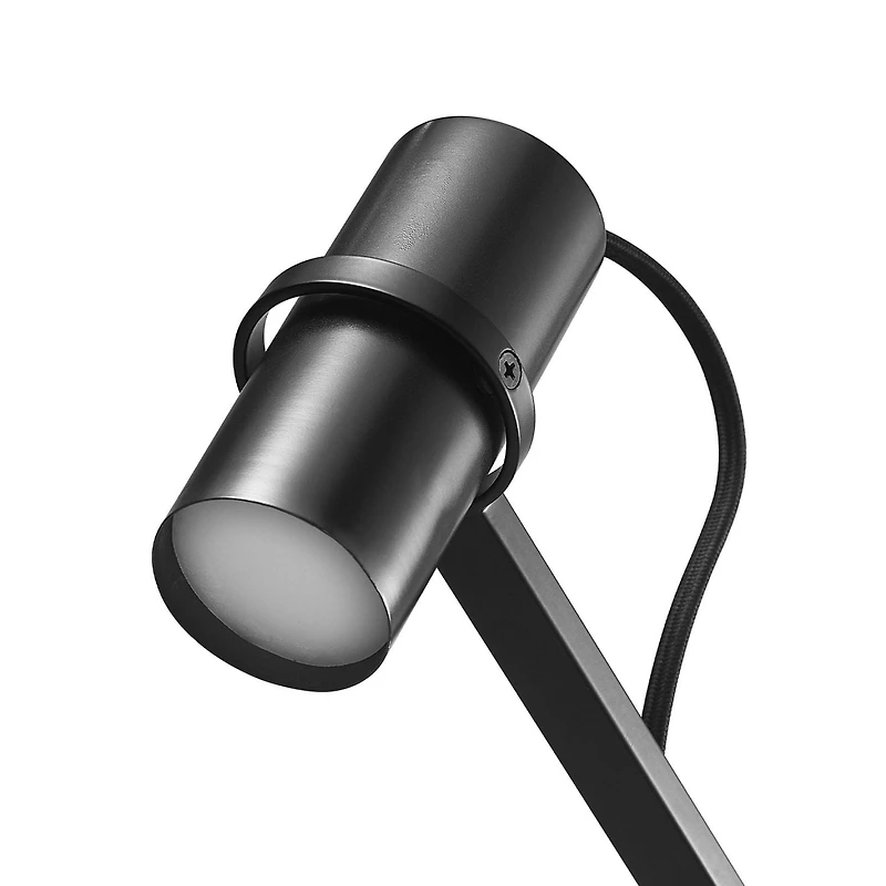 Applique murale enfichable à 1 ampoule à DEL Series.01.WS de MRDK x Globe, bras pivotant, abat-jour ajustable, noir mat