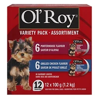 Assortiment de nourriture pour petits chiens dans des jus savoureux Ol’ Roy 12 x 100 g (1,2 kg)