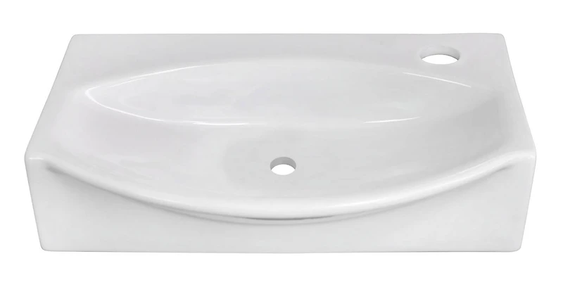 American Imaginations 16.5-in. W Wall Mount White Bathroom Vessel Sink Set For 1 Hole Right Faucet AI-22471