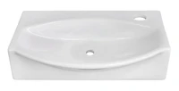 American Imaginations 16.5-in. W Wall Mount White Bathroom Vessel Sink Set For 1 Hole Right Faucet AI-22471