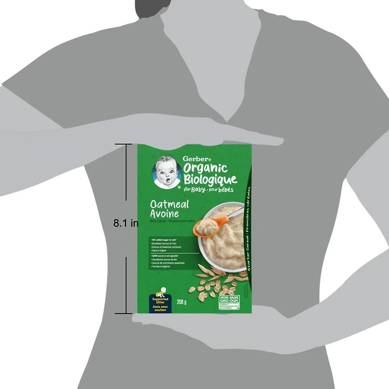 GERBER Biologique Céréales pour Bébé Gruau 208 g 208g