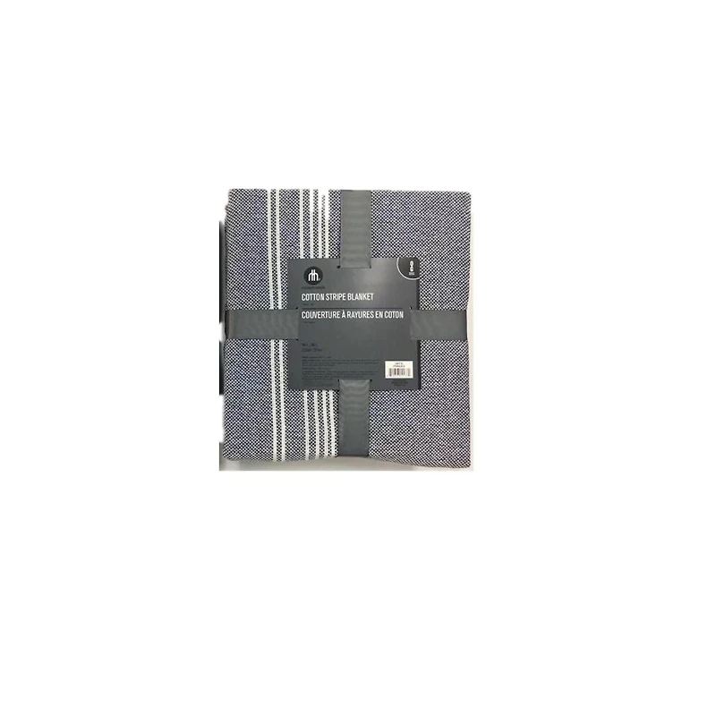 HT COUVERTURE A RAYURES EN COTON GRAND