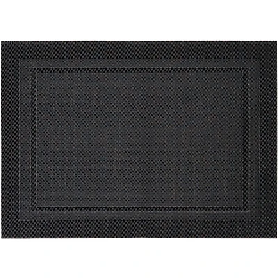 hometrends Black Border Placemat, Textaline, 13"x18"