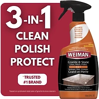 Weiman 3-In-1 Granite Clean, Polish & Protect Spray, Renews Shine, Resists Stains, 24 oz, Weiman 3-In-1 Granite Cleaner