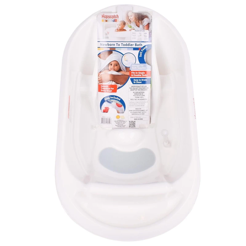 Baignoire Hopscotch Lane pour nouveau-né à tout-petit avec hamac pour nouveau-né, unisexe.