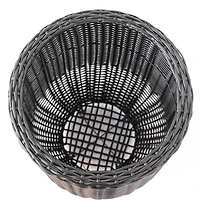 Rolland Large Rattan Planter Black, 20.5"