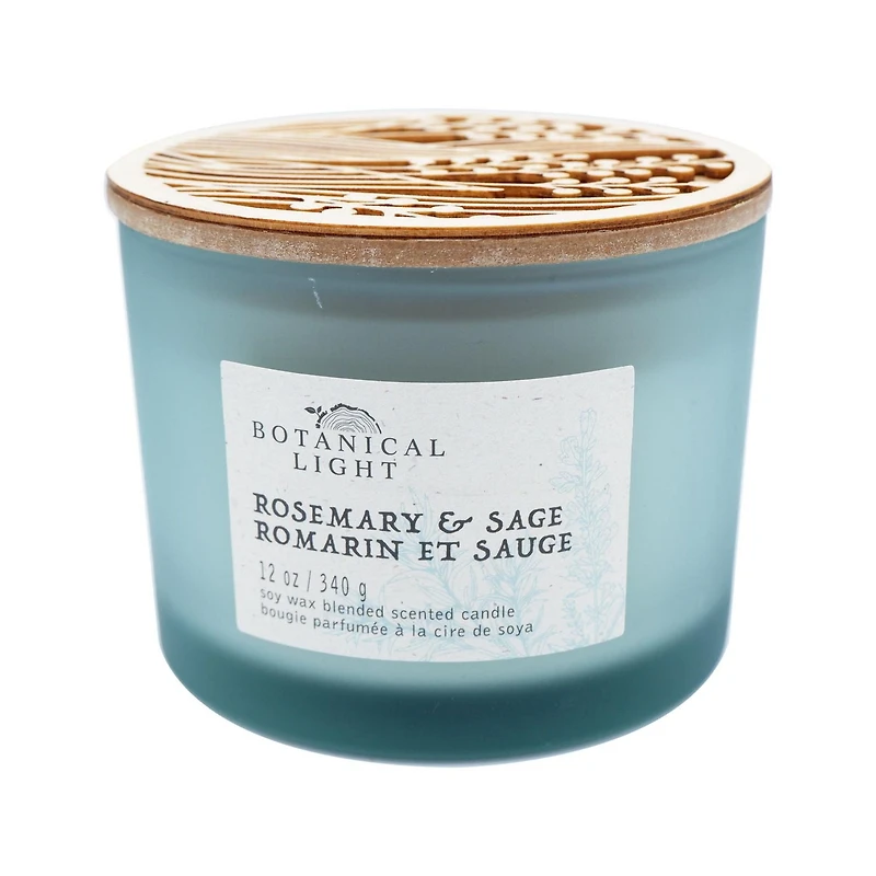 340g Romarin et sauge BOUGIE PARFUMÉE À LA CIRE DE SOYA