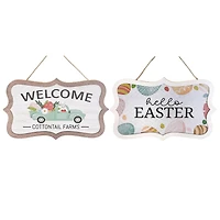 Wooden Wall Hanger Welcome TruckHello Easter - Set of 2