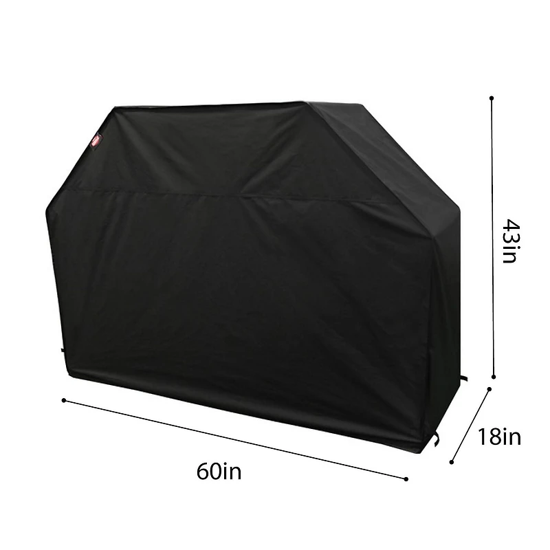 Housse de barbecue Expert Grill 60”, en Polyéthylè noir résistant à l'abrasion et à l'eau. Protection toute l'année contre la pluie, la neige et la poussière avec un matériau en durable. COUVERTURE DE GRIL DE 60 POUCES