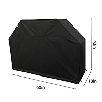 Housse de barbecue Expert Grill 60”, en Polyéthylè noir résistant à l'abrasion et à l'eau. Protection toute l'année contre la pluie, la neige et la poussière avec un matériau en durable. COUVERTURE DE GRIL DE 60 POUCES