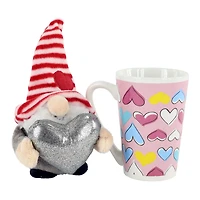 Way To Celebrate Valentine’s Day Plush Toy in Latte Mug, Gnome