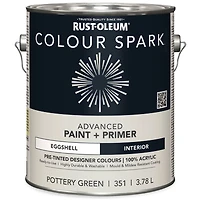 Rust-Oleum Colour Spark™ Paint + Primer, Interior Eggshell, Pottery Green 3.78 L, 3.78 L