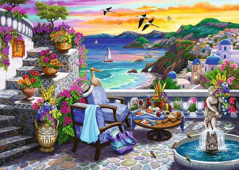 Ravensburger 300 pièces - Coucher de soleil à Santorin Casse-tête
