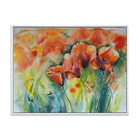 Designart Coquelicots en fleurs rouges V ART MURAL À CADRE FLOTTÉ