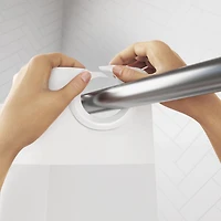 Zenna Home InstaCurtain Fabric Hotel Shower Curtain, White, Shower curtain with hooks