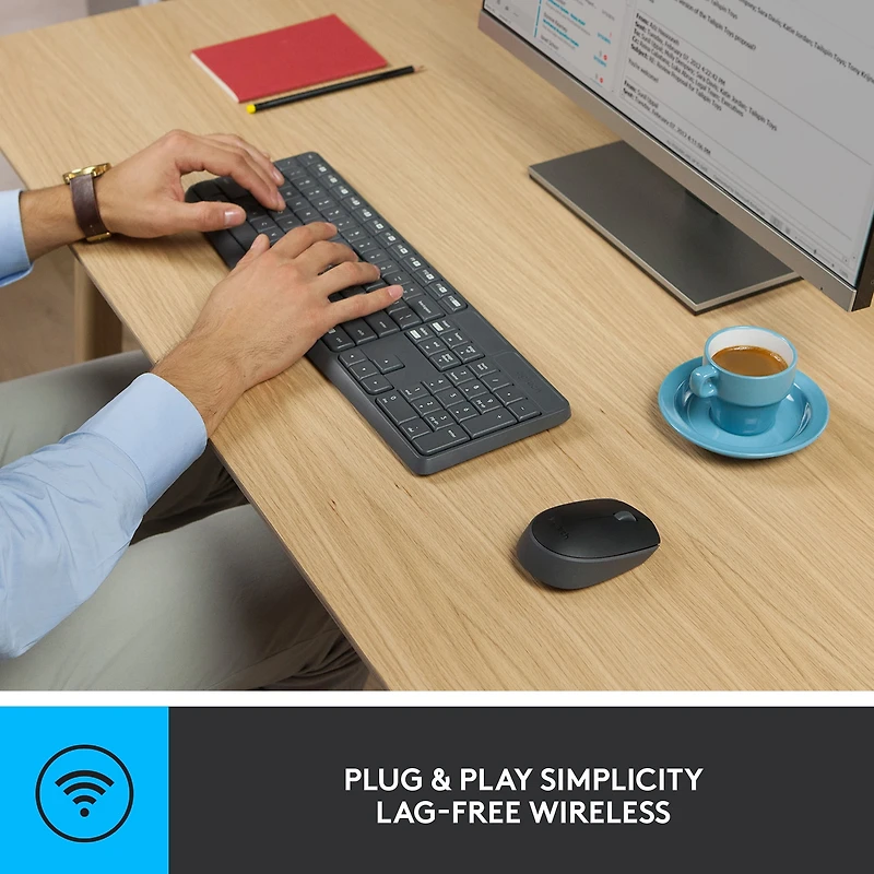 Logitech MK235 Clavier sans fil et souris gris anglais