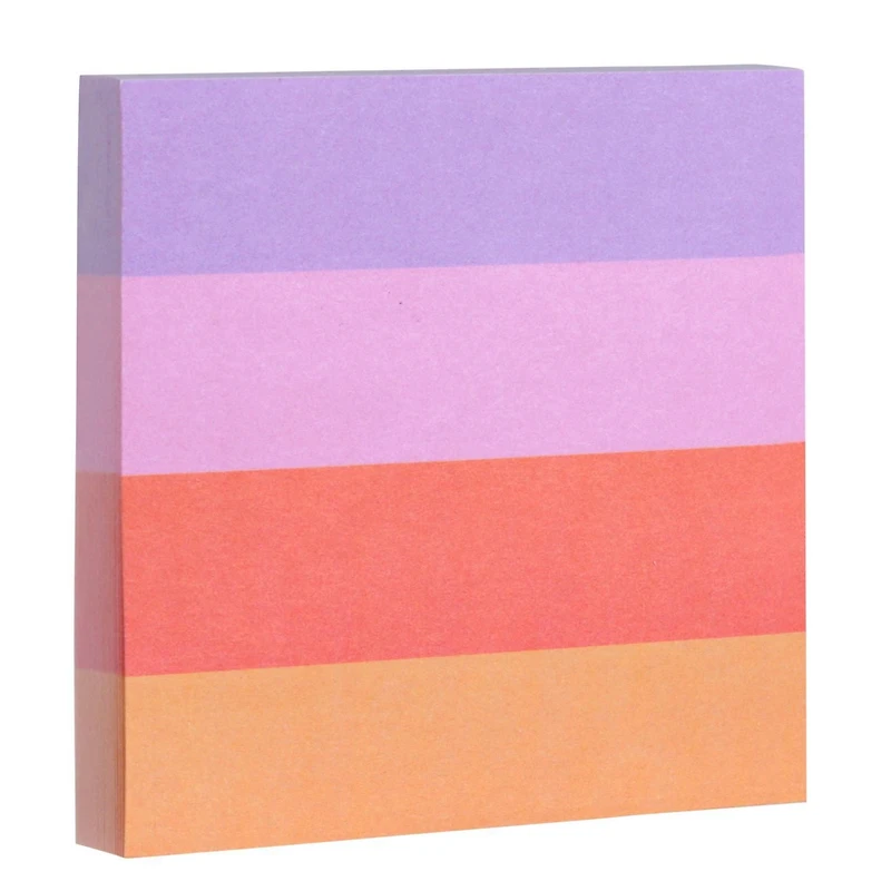 Feuillets à motifs NTD5-33-ST-EF Post-it®, collection Noté, feuillets carrés bleus à rayures arc-en-ciel, 2,9 po x 2,8 po, 1 bloc/paquet, 100 feuillets/bloc