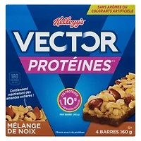 Barres Kellogg's Vector Protéines, Mélange de noix, 160g, 4 barres
