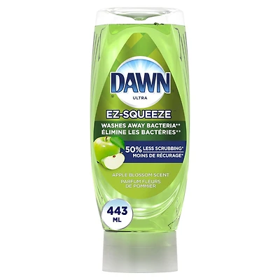 Savon à vaisselle Dawn Ultra EZ-Squeeze, détergent à vaisselle liquide, élimine les bactéries, parfum Fleurs de pommier, 443 ml 443ML