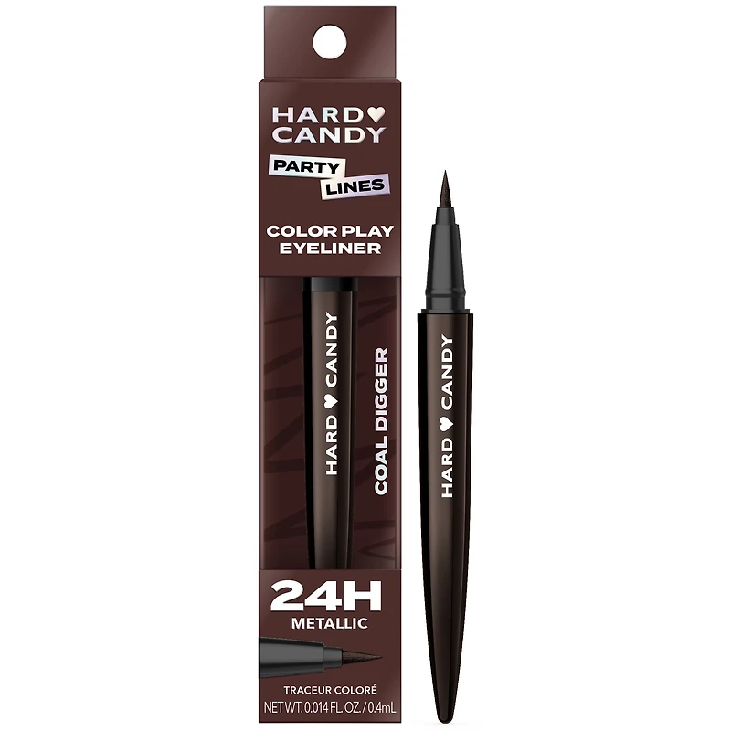 Hard Candy Color Liquid Eyeliner w Lash Boost Serum, Métallique Metallic, 4,14 ml