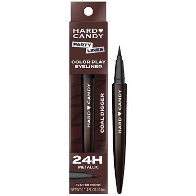 Hard Candy Color Liquid Eyeliner w/ Lash Boost Serum, Metallic, 4.14 mL