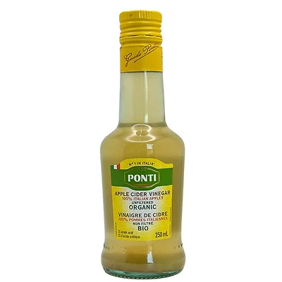 Ponti Vinaigre de Cidre de Pomme Biologique Non Filtré 250 ml