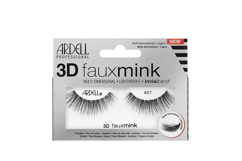 Ardell Lash Faux Mink 3D 857, Ardell Eyelashes - 1 Pair