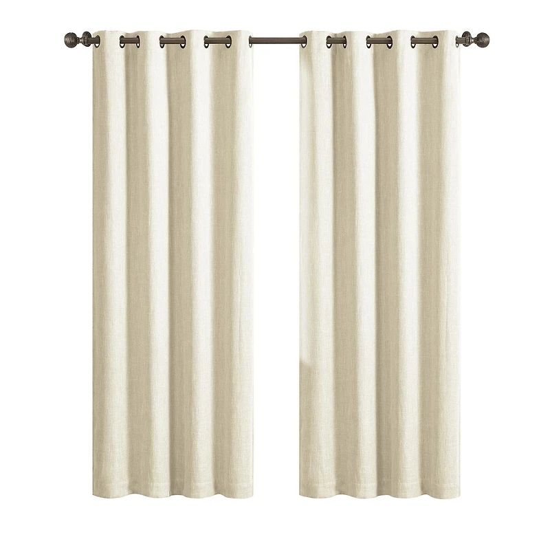 Better Homes & Gardens Linen Grommet Blackout Curtain Panel, 50" x 95", Ivory, Textured Blackout Curtain