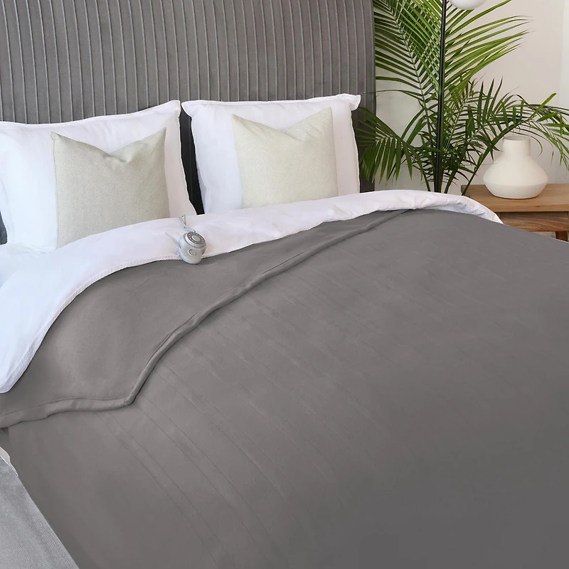 Sunbeam Twin, Full-Queen, King Blanket Fleece, 12 Heat Settings, 12-Hour Auto Shut-Off