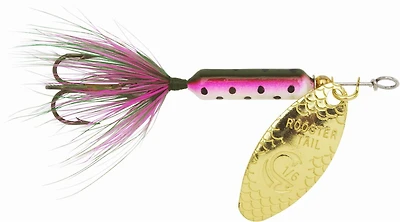 Wordens S210-RBOW Rooster Tail In-Line Spinner, 2-1/2", 1/6oz, Single Hook, Rainbow, Rooster Tail In-Line Spinner