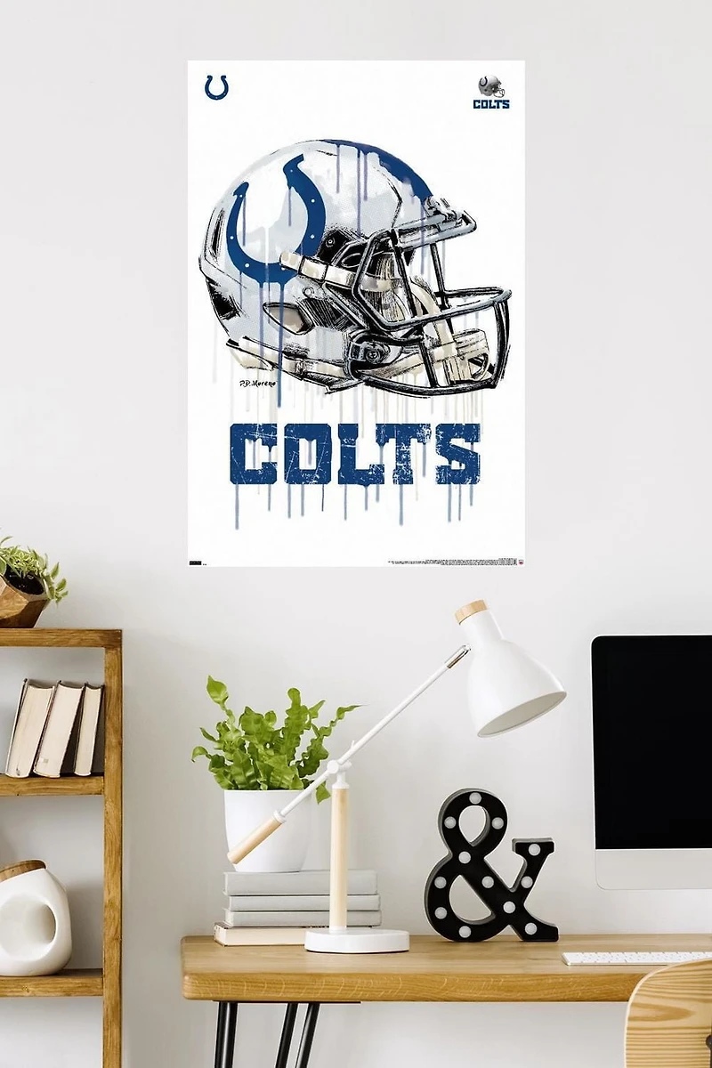 NFL Indianapolis Colts - Drip Helmet 20 Wall Poster, 22.375" x 34"