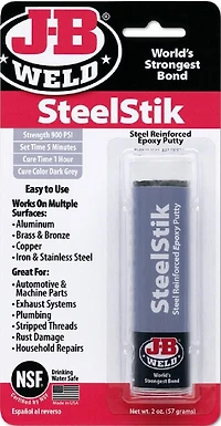 J-B Weld SteelStik™ Epoxy Putty Stick 57g, Steel reinforced epoxy putty