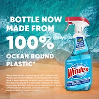 Windex Original Bleu Nettoyant pour verre et vitres, Bouteilles faites à 100 % de plastique recyclé, 765 mL