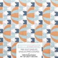 Fabric Creations Grey with Orange, Blue and White Hot Air Balloons Fat Quarter Pre-Cut Fabric - 18" x 21" / 45cm x 53cm