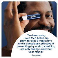 Nivea MEN ACTIVE Care Lip Care with 24H Moisture, Duo Pack, 2 x 4.8g