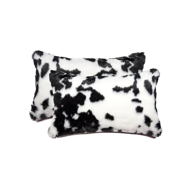 BELTON FAUX FUR PILLOW 12"X20" 2-PACK