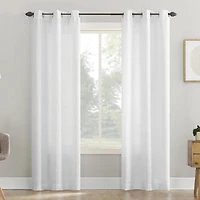 Mainstays 2-Pack Waffle semi-sheer Grommet Curtain Panel Pair, 2 panels,