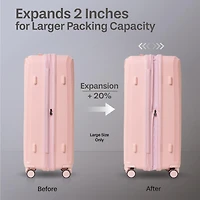 Ensemble de 5 Pièces Valises Rigides: Valise de 28 po, Valise de 24 po, Valise de Cabine de 20 po, Trousse de Toilette et Sac Extensible