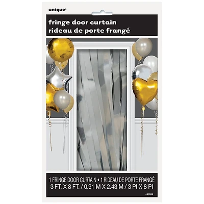 Rideau argent métallique, 8 pi x 3 pi