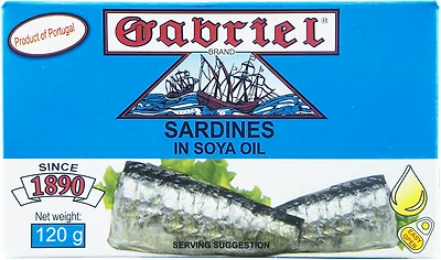 Gabriel Sardine in Soya Oil 120g, 120 g