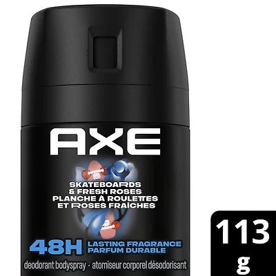 AXE Skateboards & Roses Deodorant Body Spray for long-lasting odour protection, Cedarwood & Rose, 113g, 113 g Deodorant Body Spray