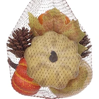 6in Harvest Pl Mesh Bagged Pumpkin