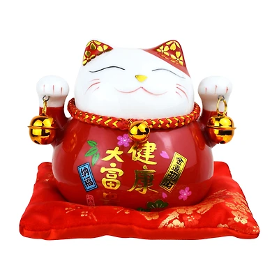 Lunar New Year Multi-Color Ceramic Cat Money Bank, 1 Piece, 4.5 x 3.875 x 3.875 inches, Decoration, Way To Celebrate